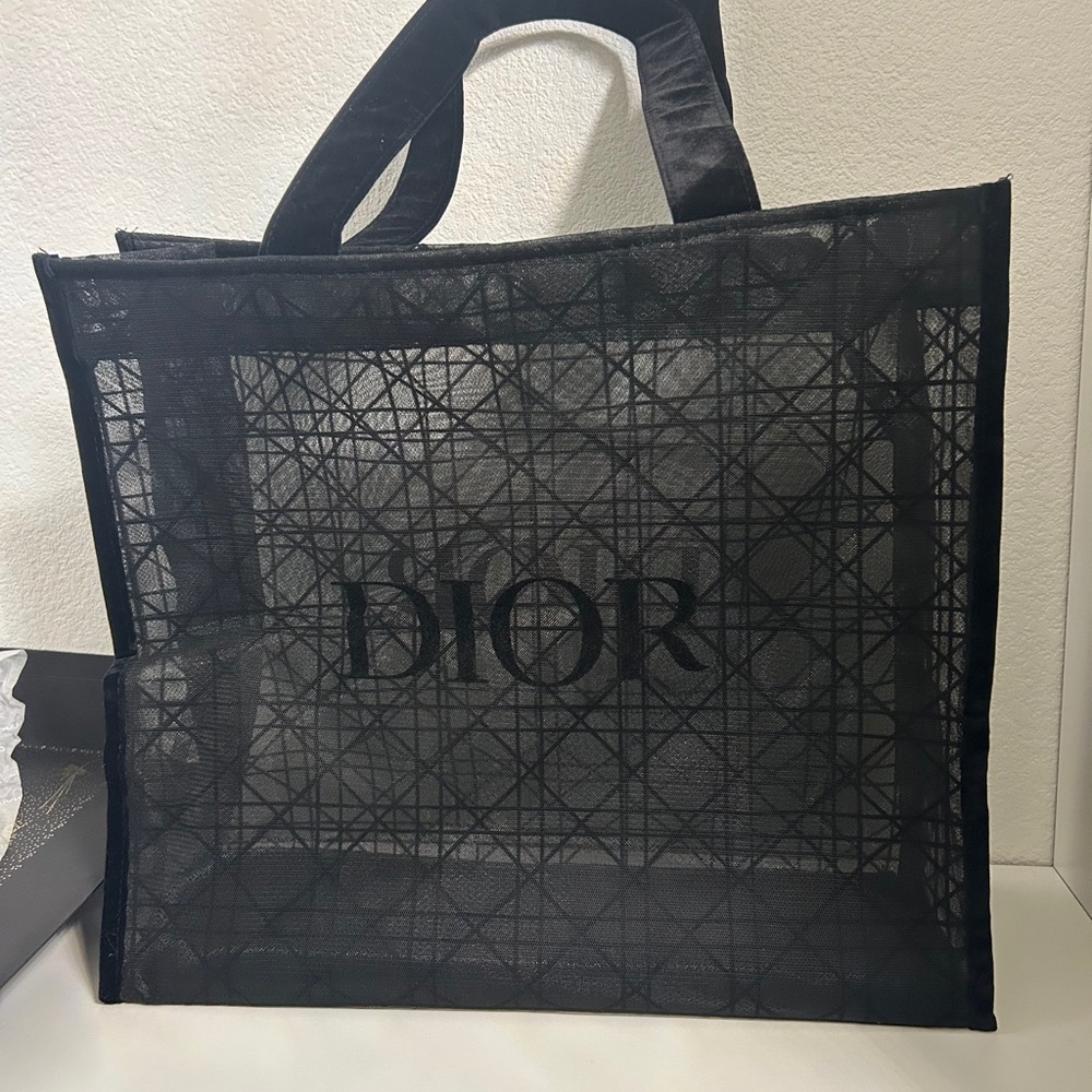 Christian Dior Black Mesh Tote NWOT